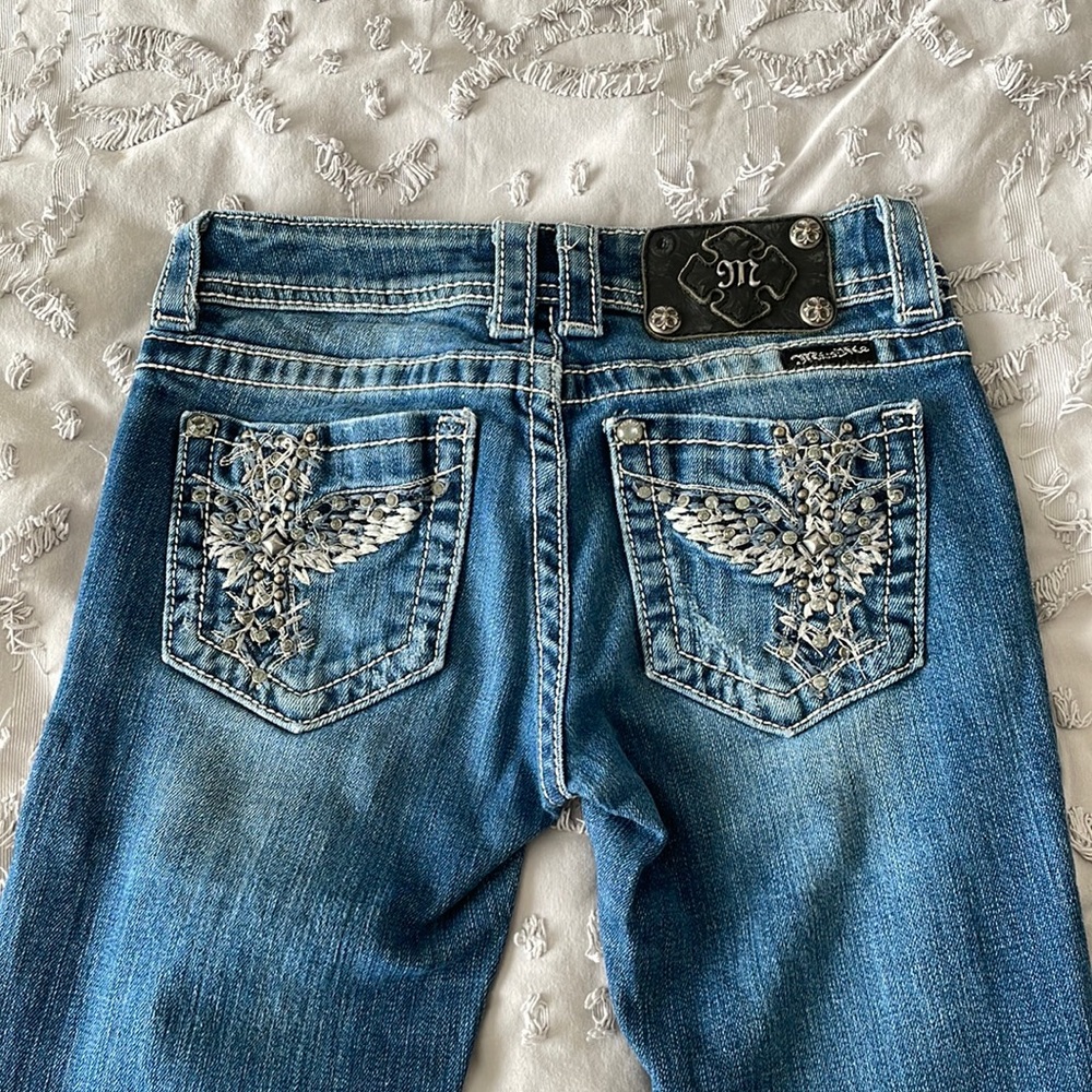 Miss Me Cross Jeans, Light Blue, Size 25